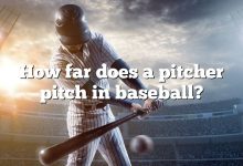 How far does a pitcher pitch in baseball?