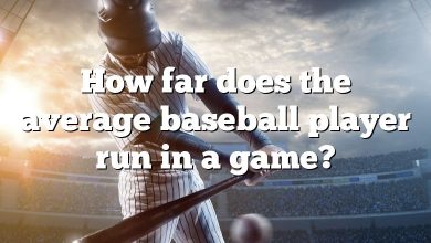 How far does the average baseball player run in a game?