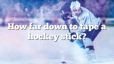 How far down to tape a hockey stick?