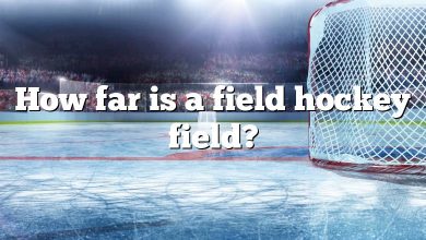 How far is a field hockey field?