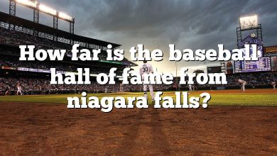 How far is the baseball hall of fame from niagara falls?