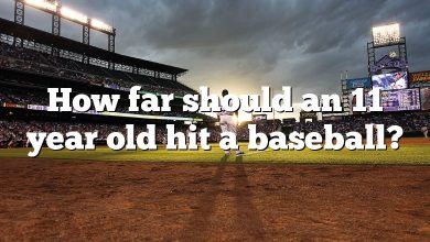 How far should an 11 year old hit a baseball?