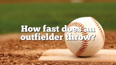 How fast does an outfielder throw?