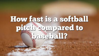 How fast is a softball pitch compared to baseball?