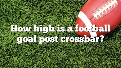 How high is a football goal post crossbar?