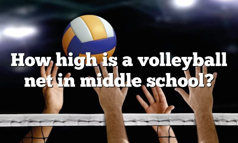 How high is a volleyball net in middle school?