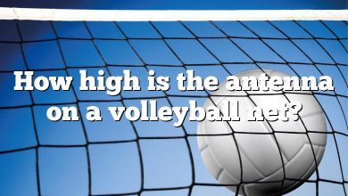 How high is the antenna on a volleyball net?