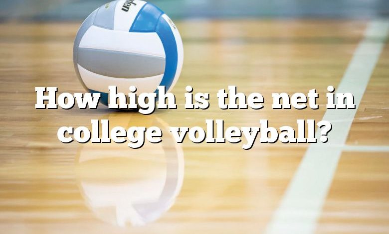 How high is the net in college volleyball?