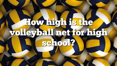 How high is the volleyball net for high school?