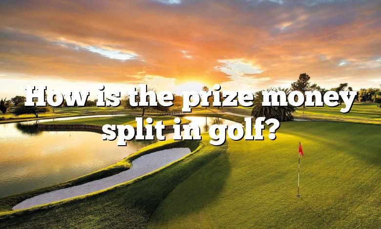 How is the prize money split in golf?