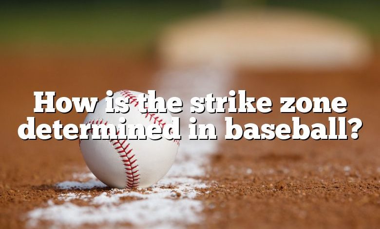 How is the strike zone determined in baseball?