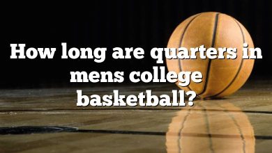 How long are quarters in mens college basketball?