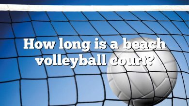 How long is a beach volleyball court?