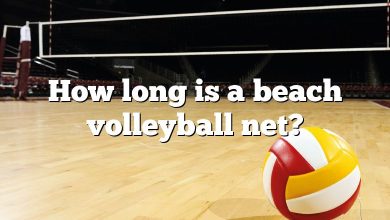 How long is a beach volleyball net?