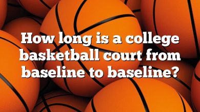 How long is a college basketball court from baseline to baseline?