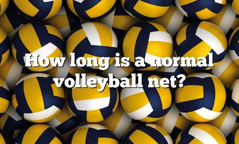 How long is a normal volleyball net?