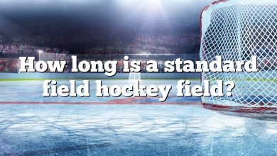 How long is a standard field hockey field?