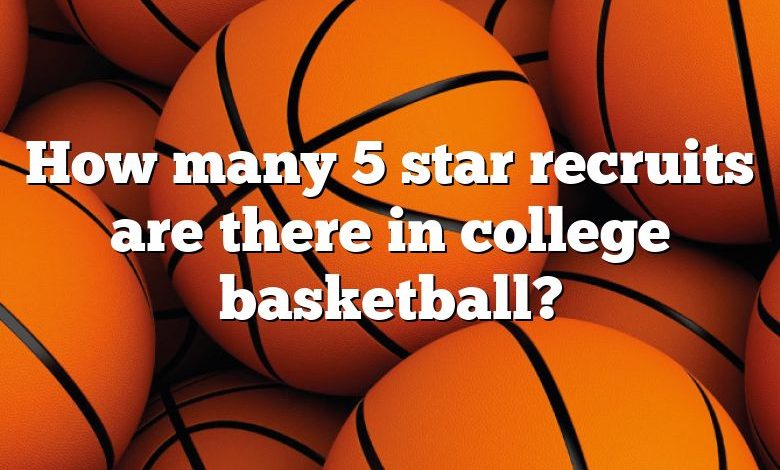 How many 5 star recruits are there in college basketball?