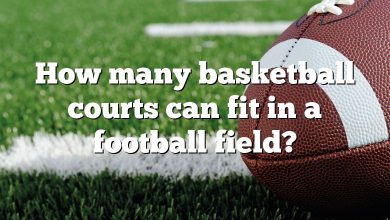 How many basketball courts can fit in a football field?