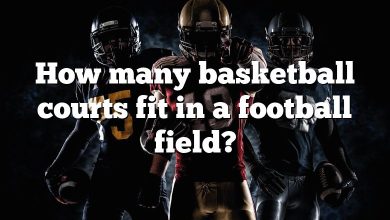 How many basketball courts fit in a football field?