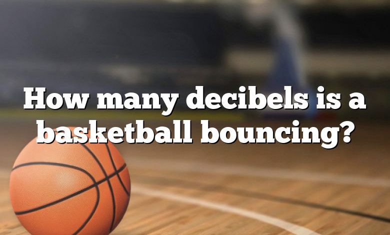 How many decibels is a basketball bouncing?