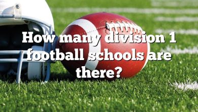 How many division 1 football schools are there?