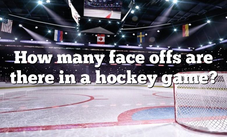 How many face offs are there in a hockey game?