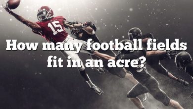 How many football fields fit in an acre?