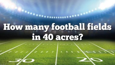How many football fields in 40 acres?