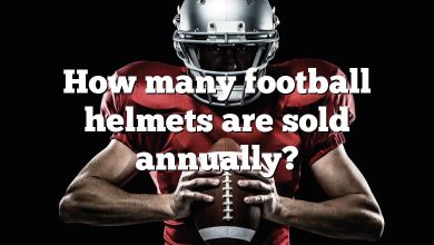 How many football helmets are sold annually?