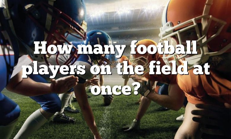 How many football players on the field at once?