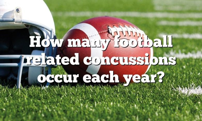 How many football related concussions occur each year?