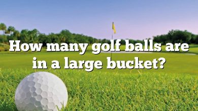 How many golf balls are in a large bucket?