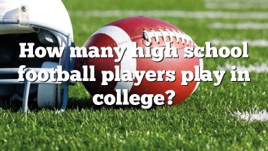 How many high school football players play in college?