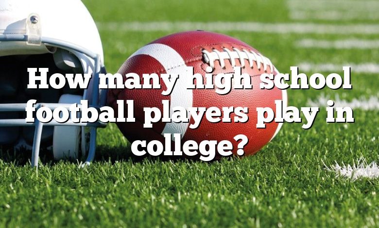 How many high school football players play in college?