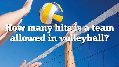 How many hits is a team allowed in volleyball?