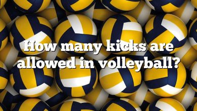 How many kicks are allowed in volleyball?