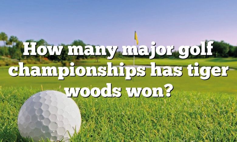 How many major golf championships has tiger woods won?