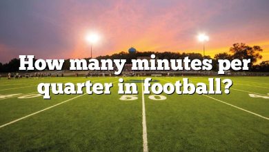 How many minutes per quarter in football?