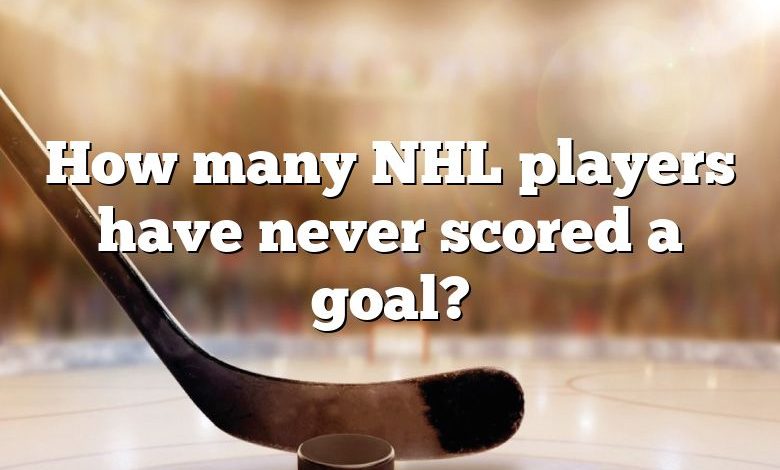 How many NHL players have never scored a goal?