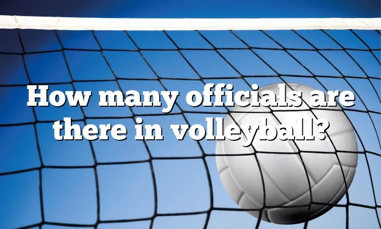 How many officials are there in volleyball?