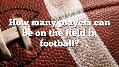 How many players can be on the field in football?