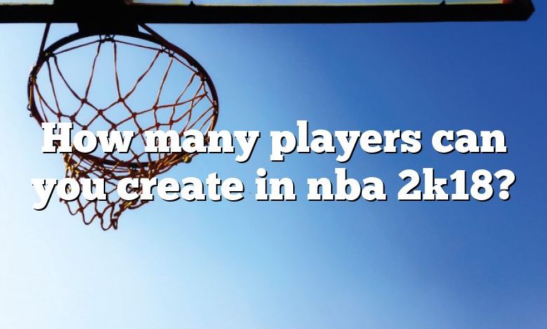 How many players can you create in nba 2k18?