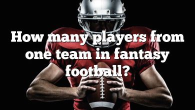 How many players from one team in fantasy football?