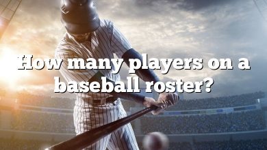 How many players on a baseball roster?