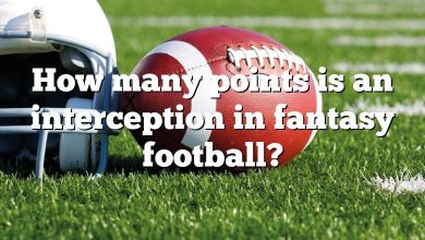 How many points is an interception in fantasy football?