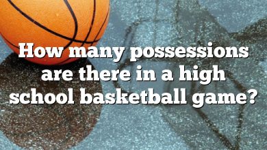 How many possessions are there in a high school basketball game?