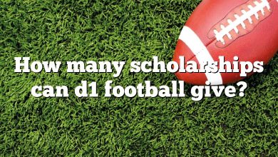 How many scholarships can d1 football give?