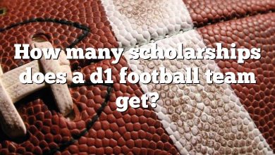 How many scholarships does a d1 football team get?