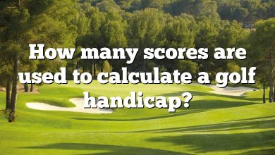 How many scores are used to calculate a golf handicap?